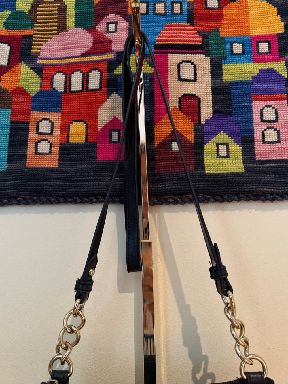 Tommy Hilfiger Black Quilted Crossbody Bag with Gold Accent - Picture 4 of 12